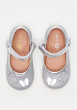 Barefeet silver butterfly ballerina shoes (New)