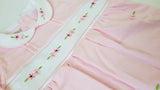 Giggles Pink Embroidered ClosedFeet Sleepsuit