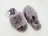 Shoemart grey winter bedroom slippers with backstrap (Winter shoes)