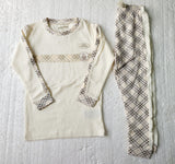 Giggles beige shirt & Pyjama set (set of 2)