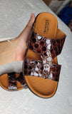 Mister duchini brown leather textured arabic sandals