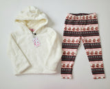 R&B white fleece hoodie & leggings (set of 2) (Winter)