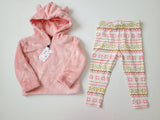 R&B pink fleece hoodie & leggings (set of 2) (Winter)