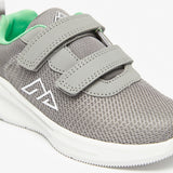 Oaklan grey textured shoes with green inner lining (New)