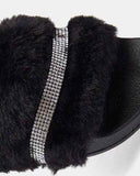 ShoeExpress Fur Embellished Slides with backstrap