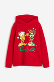 H&M garfield red hooded fleece lined pullover (Winter)