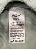 Giggles blue front panel embroidered openfeet sleepsuit