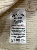 Juniors Off White Knitted Ribbed Openfeet Sleepsuit (Winter)
