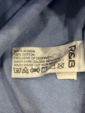 R&B Blue Alphabet Embroidered Fullsleeves Dress Shirt