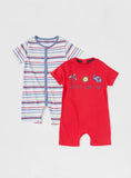 Max happy like me & stripe half rompers (set of 2) (Summer)