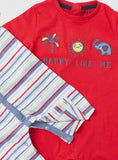 Max happy like me & stripe half rompers (set of 2) (Summer)