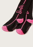 Barbie printed black tights