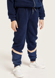 Bossini Navy Panelled Jog Pants with drawstring