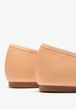 Little missy cream brown bow ballerinas