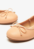 Little missy cream brown bow ballerinas