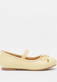 R&B yellow bow ballerinas