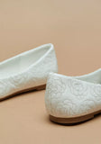 Missy white floral applique bow ballerinas