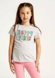 Juniors Grey Halfsleeves HAPPY VIBES Tshirt