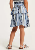Juniors blue printed frill skirt