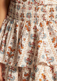 Juniors floral printed frill skirt