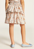 Juniors floral printed frill skirt