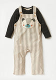 Juniors bear stripped dungaree (set of 2)