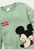 Mickey mouse green knitted openfeet sleepsuit (Winter)