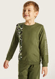 Juniors olive green colorblock shirt & Jog set (set of 2) (Winter)