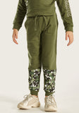 Juniors olive green colorblock shirt & Jog set (set of 2) (Winter)