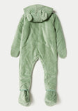 Juniors green cat ears hooded & padded Sleepsuit (with detachable mittens & booties) (Winter)