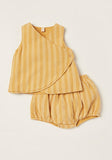 Eligo mustard stripe top & shorts set (set of 2) (Summer)