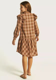 Eligo brown checkered frill frock