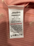 Juniors pink ribbed seashell zipped sleepsuit