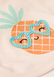 Juniors pineapple embroidered bib