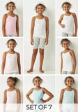 Juniors Colourful Floral Girls Vest (set of 7)
