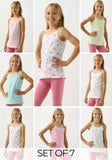 Juniors Different colours printed Girls vest (Pack of 7)