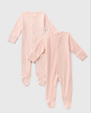 Matalan peach rabbit sleepsuit (set of 2)