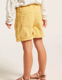 Juniors ribbed mustard girls shorts