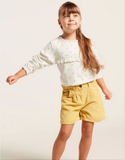 Juniors ribbed mustard girls shorts