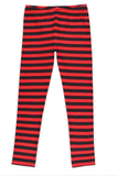 Juniors red stripe leggings