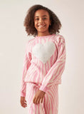 Juniors heart sequins knitted shirt & flared pants (set of 2) (winter)