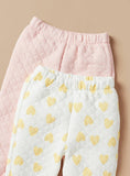 Juniors girls padded hearts & solid color trousers (winter)