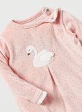 Juniors Duck embroidered pink fleece sleepsuit (winter)