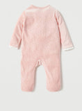 Juniors Duck embroidered pink fleece sleepsuit (winter)
