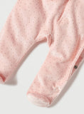Juniors Duck embroidered pink fleece sleepsuit (winter)