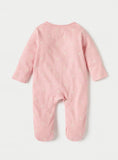 Juniors pink ribbed seashell zipped sleepsuit