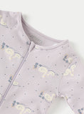 Juniors Lilac Duck Printed Zipped Sleepsuit
