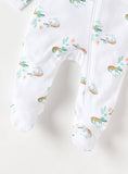 Juniors White All Over Crocodile Printed Zipped Sleepsuit
