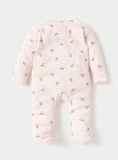 Juniors All Over Cherry Printed Stripped Zipped Sleepsuit