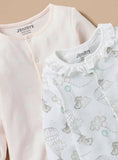Juniors Rabbit & Balloon Printed Sleepsuit (set of 2)